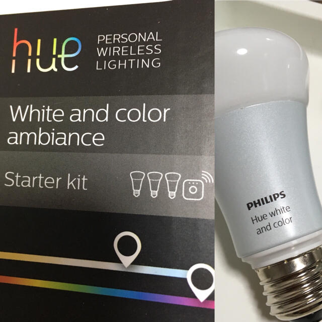 PHILIPS(フィリップス)のhue カラー スターターキット v2 インテリア/住まい/日用品のライト/照明/LED(その他)の商品写真