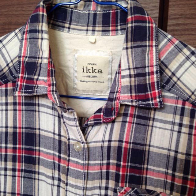 ikka(イッカ)のikka ロングチェックシャツ レディースのトップス(シャツ/ブラウス(長袖/七分))の商品写真