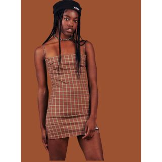 unif チェック ワンピース ドレス