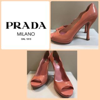 プラダ(PRADA)のプラダ♡ベイビーピンク エナメルフラワー パンプス♡(ハイヒール/パンプス)