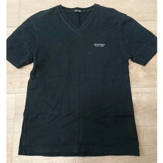 バーバリーブラックレーベル(BURBERRY BLACK LABEL)のBURBERRY BLACKLABEL VネックTシャツ 黒(Tシャツ/カットソー(半袖/袖なし))