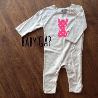 ベビーギャップ(babyGAP)のサイズ70☆猫柄ニットカバーオール(カバーオール)