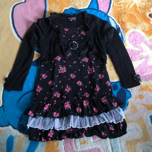 ニッセン(ニッセン)の長袖ワンピース キッズ/ベビー/マタニティのキッズ服女の子用(90cm~)(ワンピース)の商品写真