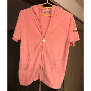 モンクレール(MONCLER)のモンクレール♡サイズ０ピンク♪フード付きアウター♡パーカー半袖春夏使用(パーカー)