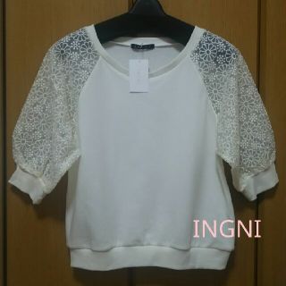 イング(INGNI)の【新品未使用】INGNI♡ﾚｰｽﾊﾞﾙｰﾝｽﾘｰﾌﾞﾄｯﾌﾟｽ(カットソー(半袖/袖なし))