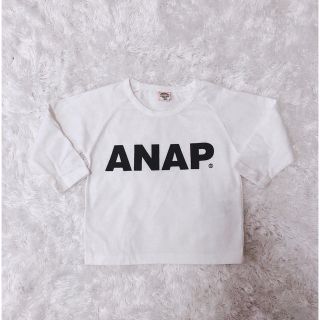 アナップキッズ(ANAP Kids)のANAP ロゴ ロンT 白(Tシャツ/カットソー)