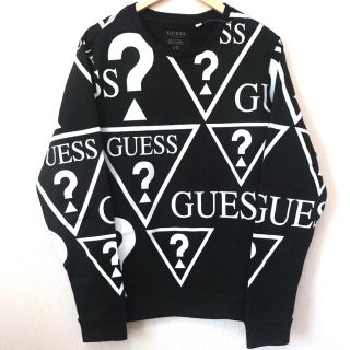 ゲス(GUESS)の日本未発売 新品 GUESS 総柄 スウェット 黒 L 正規品 ゲス(スウェット)