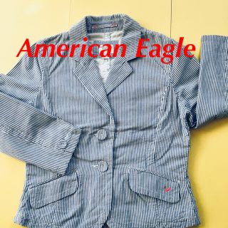 アメリカンイーグル(American Eagle)のAmerican Eagle ジャケット七分袖 NY購入 S ストライプ(テーラードジャケット)