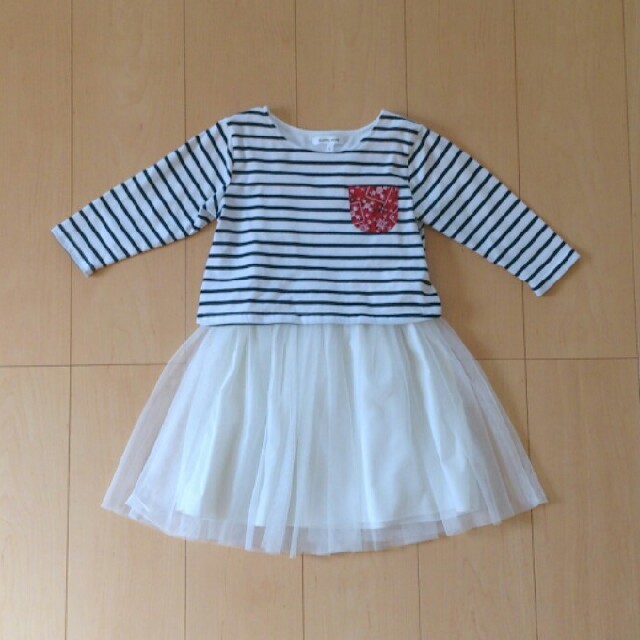 GLOBAL WORK(グローバルワーク)の【GLOBAL WORK】7分袖ワンピース 110～120 キッズ/ベビー/マタニティのキッズ服女の子用(90cm~)(ワンピース)の商品写真