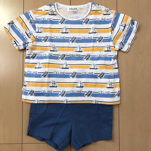 celine(セリーヌ)のCELINE セリーヌ Tシャツ 半袖 ボーダー 90 80 ベビー キッズ/ベビー/マタニティのキッズ服男の子用(90cm~)(Tシャツ/カットソー)の商品写真