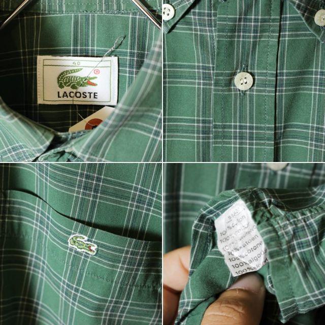 LACOSTE(ラコステ)のフレンチラコステ Lacoste 半袖 ボタンダウン チェックシャツ aw89 メンズのトップス(シャツ)の商品写真