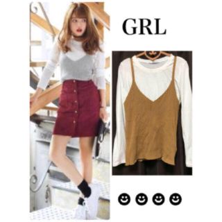 グレイル(GRL)のGRL ♡ リブニットキャミセットトップス【お値下げ】(キャミソール)