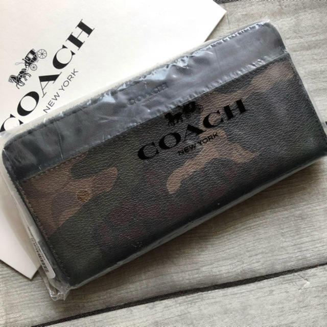 COACH(コーチ)のCOACH コーチ メンズ 長財布 迷彩柄 カモフラ グリーン ブラック メンズのファッション小物(長財布)の商品写真