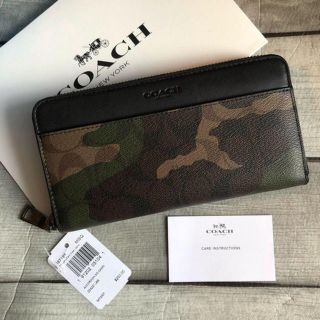 COACH - COACH コーチ メンズ 長財布 迷彩柄 カモフラ グリーン ...