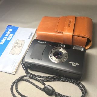 コニカミノルタ(KONICA MINOLTA)のKonica BIG Mini F ブラック 革ケース付き(フィルムカメラ)