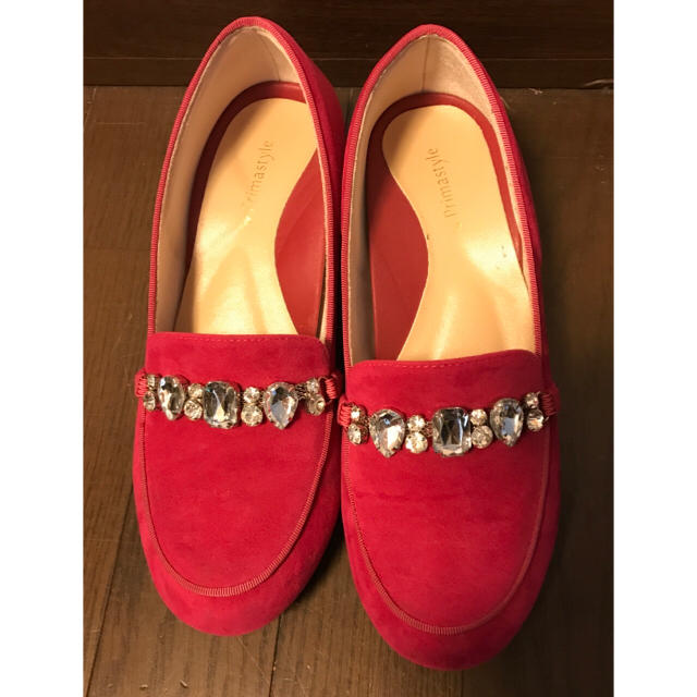 プリマタイル ビジューモカシン ピンク レディースの靴/シューズ(スリッポン/モカシン)の商品写真