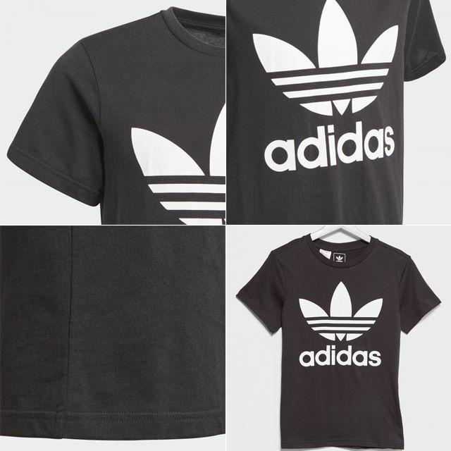 adidas(アディダス)の160【新品/即日発送】adidas オリジナルス ジュニア Tシャツ 黒 メンズのトップス(Tシャツ/カットソー(半袖/袖なし))の商品写真