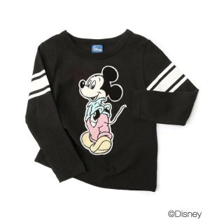 ディズニー(Disney)の新品◇ライトオン購入 Disney ミッキー袖ラインさがら刺繍ロンT 120(Tシャツ/カットソー)