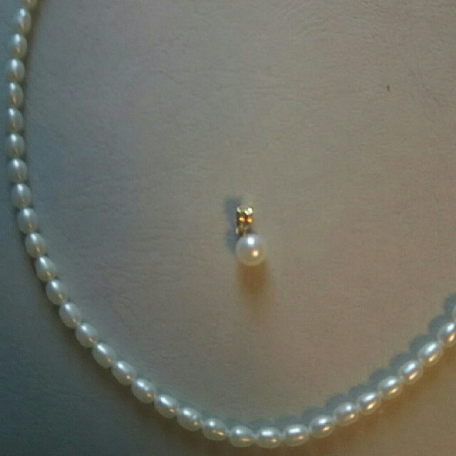 k18あこや7㎜トップ付き淡水真珠ネックレス 1