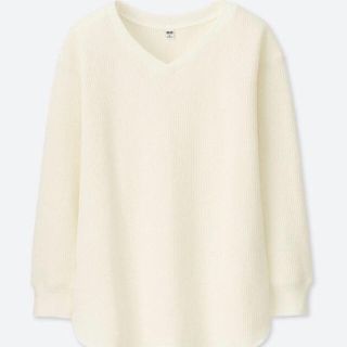 ユニクロ(UNIQLO)のUNIQLO ワッフルVネックTシャツ(Tシャツ(長袖/七分))