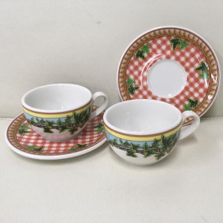 ローゼンタール(Rosenthal)の★値下げ★ローゼンタール ヴェルサーチ ドイツ製ティーカップ＆ソーサー2客セット(グラス/カップ)