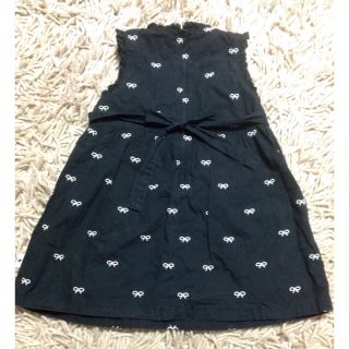 ポンポネット(pom ponette)の美品★ pom ponette baby リボン ワンピース  90サイズ(ワンピース)