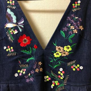 チェスティ(Chesty)の【Marine様♡専用】チェスティ♡デニム刺繍ワンピース(ひざ丈ワンピース)