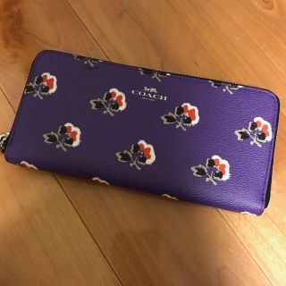 コーチ(COACH)のコーチ 長財布 フラワー シエナ F56732 パープル系(財布)