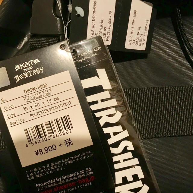 THRASHER(スラッシャー)の新品未使用正規品 THRASHER 黒 BLACK ブラック BACKPACK メンズのバッグ(バッグパック/リュック)の商品写真