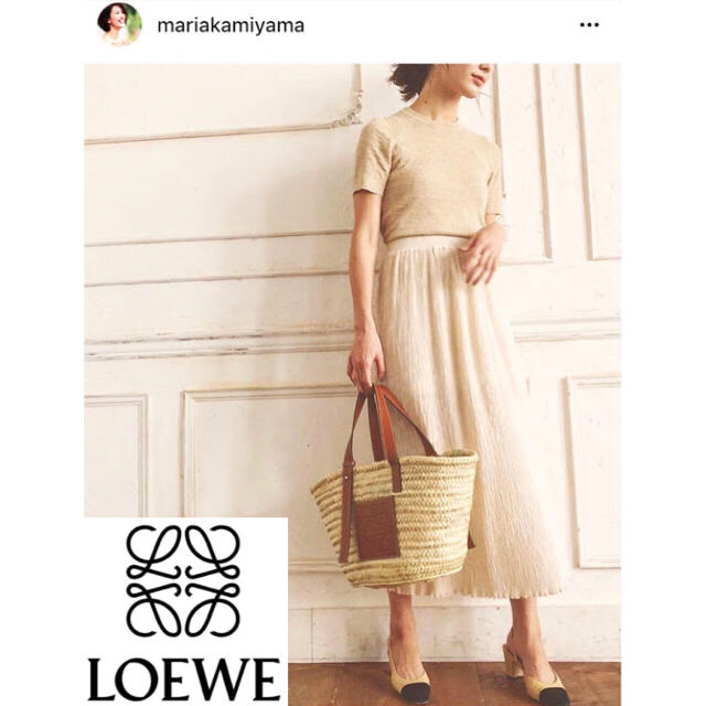 週末SALE 超希少 新品 LOEWEかごバッグ M カゴレディース