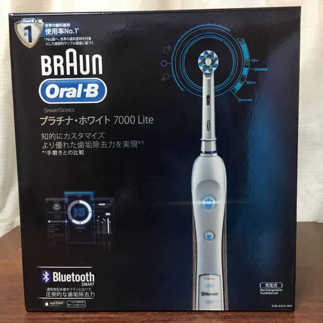 BRAUN(ブラウン)のオーラルB プラチナ・ホワイト7000Lite スマホ/家電/カメラの美容/健康(電動歯ブラシ)の商品写真