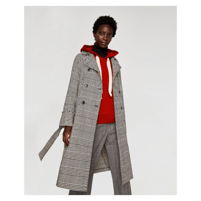 ZARA チェックトレンチ