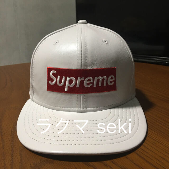 美品 Supreme シュプリーム レザーキャップ ホワイト白 メンズレディース-