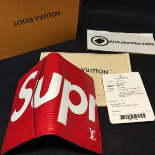 シュプリーム(Supreme)の【新品】【領収書有】LV × Supreme オーガナイザー・ドゥ ポッシュ 赤(名刺入れ/定期入れ)