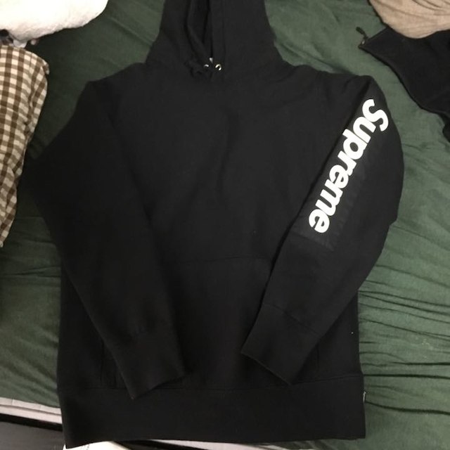 supreme sleeve patch hooded shirts 17SS