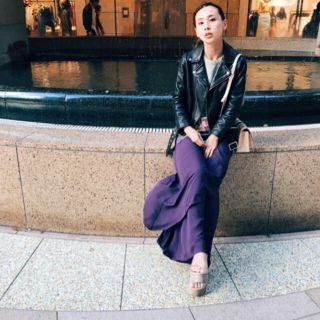 アメリヴィンテージ(Ameri VINTAGE)の専用です    chiffon drape pants パープル(カジュアルパンツ)