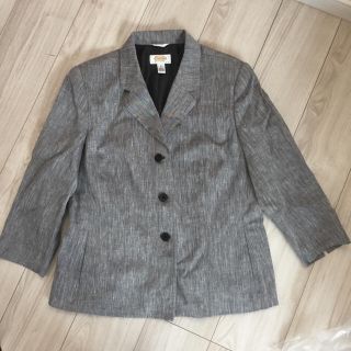 タルボット(TALBOTS)の極美品 TALBOTS PETITES 大きめ 麻100 お洒落ジャケット (テーラードジャケット)