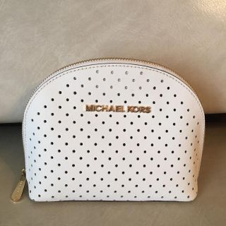 マイケルコース(Michael Kors)のMICHAELKORS☆レザーポーチ超美品ホワイト(ポーチ)