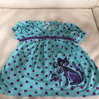 アナスイミニ(ANNA SUI mini)のANNA SUI mini アナスイミニ チュニック 半袖 パープルドット 90(Tシャツ/カットソー)