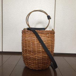 IENA VIOLA DORO ラタンゴールドリングBAG ☆美品☆-