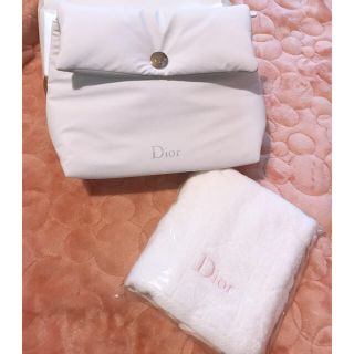 クリスチャンディオール(Christian Dior)のDior♡フェイスタオル＆柔らかポーチセット(タオル/バス用品)