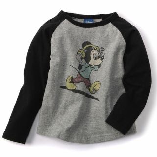 ディズニー(Disney)の新品 ライトオン購入 DISNEY ミッキーラグランロンＴ 長袖カットソー(Tシャツ/カットソー)