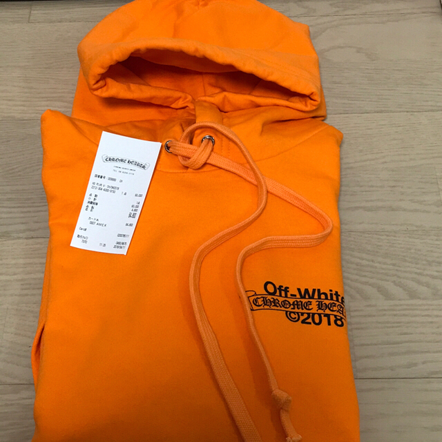 全国総量無料で OFF-WHITE コラボパーカーM Hearts Chrome × Off-White