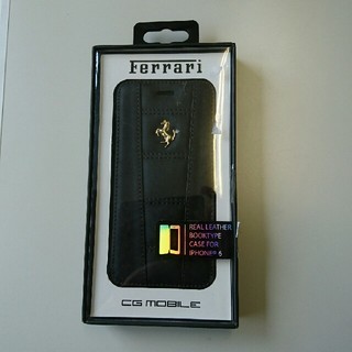フェラーリ(Ferrari)の【新品未開封】フェラーリ正規品 iPhone6手帳型ケース 本革 ブラック色(iPhoneケース)