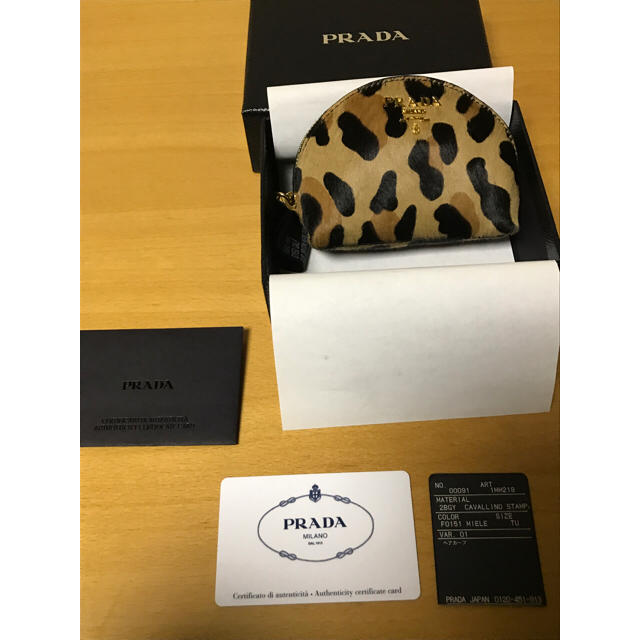 PRADA(プラダ)のPRADA プラダ コインケース ハラコレオパード柄 MIELE 新品未使用 レディースのファッション小物(コインケース)の商品写真