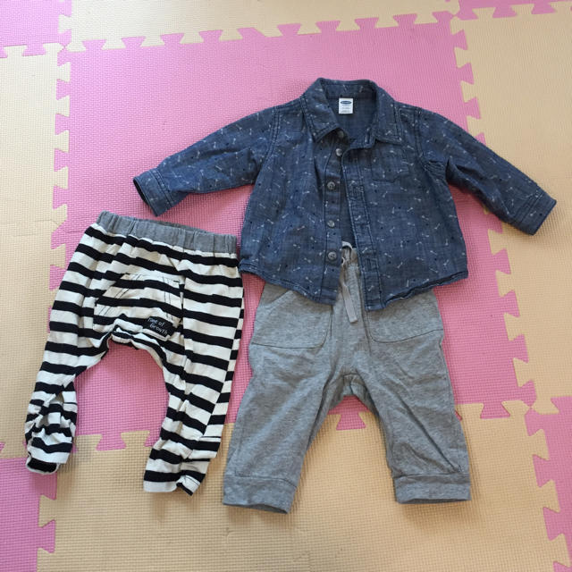 Old Navy(オールドネイビー)のOLD NAVY/オールドネイビー◆シャツとパンツ3点セット◆送料無料 キッズ/ベビー/マタニティのベビー服(~85cm)(パンツ)の商品写真