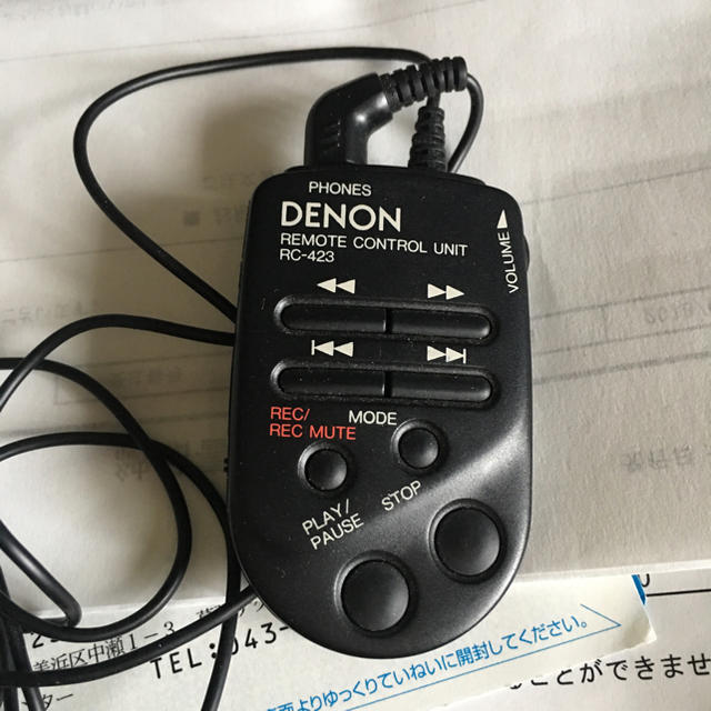 DENON(デノン)のDENON ポータブルDAT DTR-80P のリモコン スマホ/家電/カメラのオーディオ機器(ポータブルプレーヤー)の商品写真