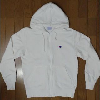 チャンピオン(Champion)のChampion ワンポイントロゴ zip up パーカー 白 M(パーカー)