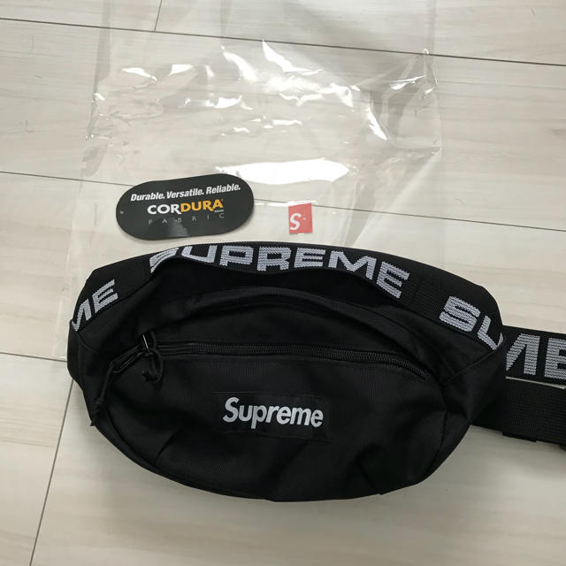 18ss Supreme waist bag  黒 ウエストバッグ