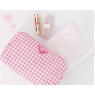 プラダ(PRADA)の新品♡未開封♡プラダギンガムチェックポーチ♡(ポーチ)